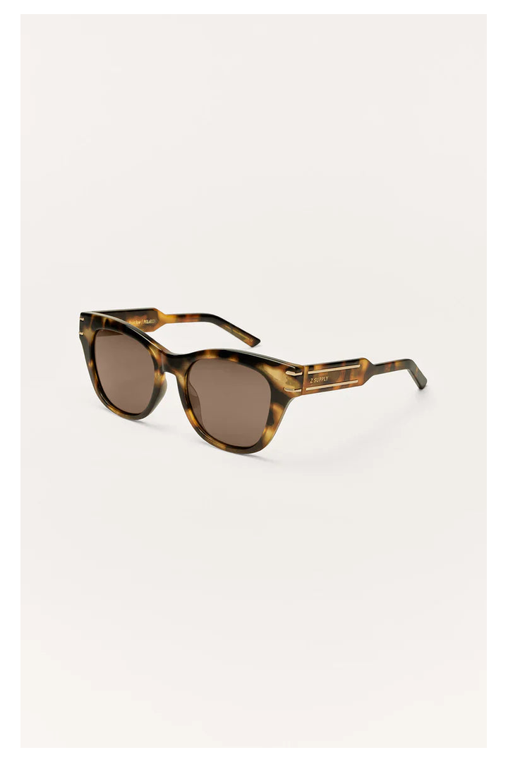 Z Supply Front Row sunglasses in brown tortoise with polarized brown lenses