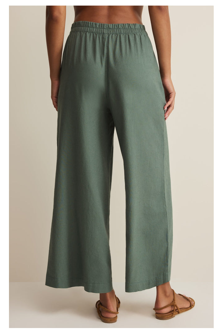 Z Supply: Scout Linen Pant - Everglade-4- Bottoms-Z Supply-Usher & Co - Women's Boutique Located in Atoka, OK and Durant, OK