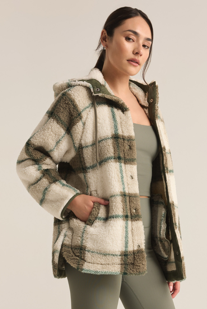 Z Supply: Cross Country Plaid Jacket-Winter Green-2- Tops Over-Z SUPPLY-Usher & Co - Women's Boutique Located in Atoka, OK and Durant, OK