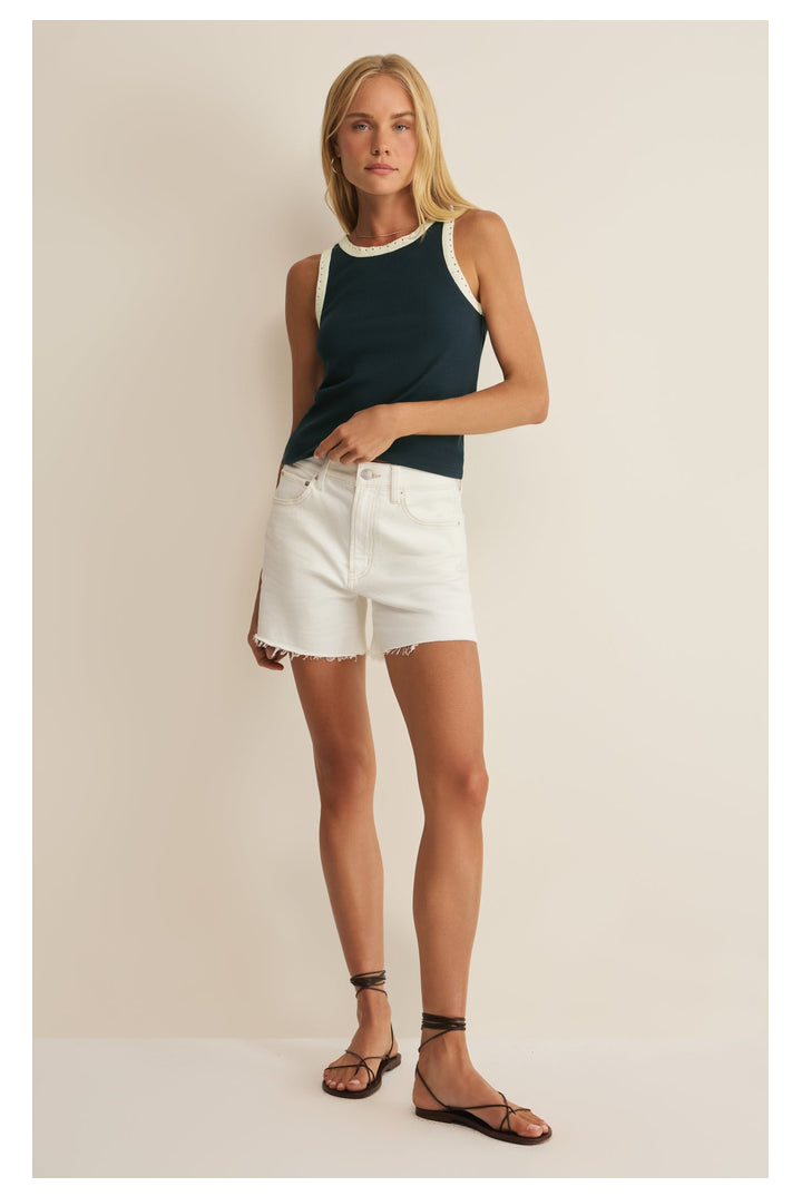 Z Supply: Clarke Rib Tank - Eclipse-1- Tops-Z Supply-Usher & Co - Women's Boutique Located in Atoka, OK and Durant, OK