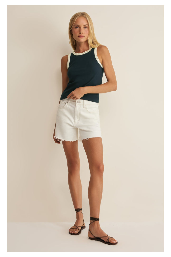 Z Supply: Clarke Rib Tank - Eclipse-1- Tops-Z Supply-Usher & Co - Women's Boutique Located in Atoka, OK and Durant, OK