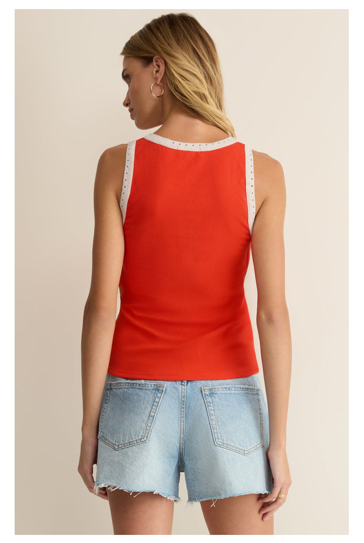 Z Supply: Clarke Rib Tank - Lychee-1- Tops-Z Supply-Usher & Co - Women's Boutique Located in Atoka, OK and Durant, OK