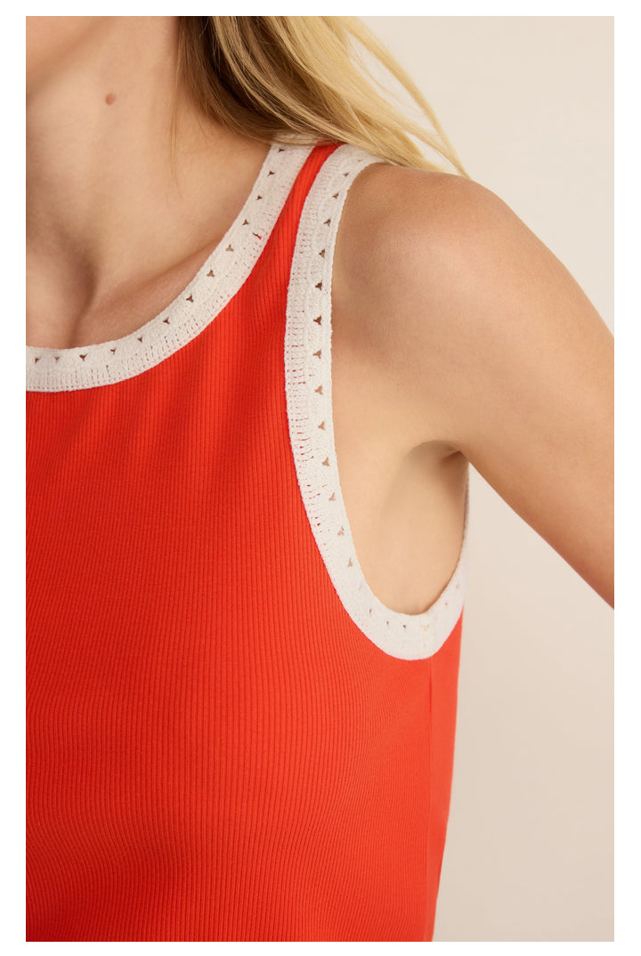 Z Supply: Clarke Rib Tank - Lychee-1- Tops-Z Supply-Usher & Co - Women's Boutique Located in Atoka, OK and Durant, OK