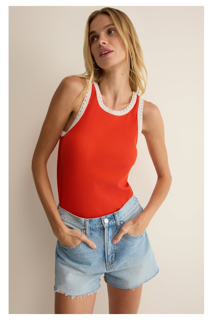 Z Supply: Clarke Rib Tank - Lychee-1- Tops-Z Supply-Usher & Co - Women's Boutique Located in Atoka, OK and Durant, OK