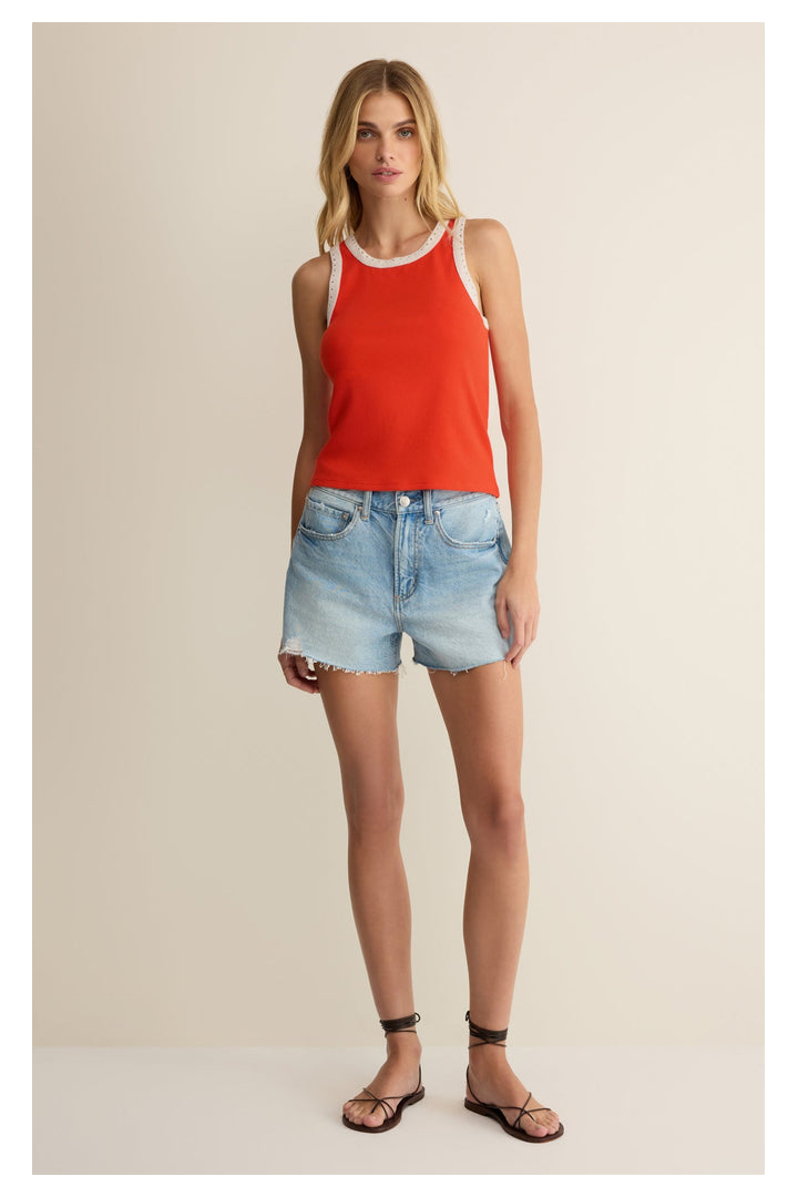 Z Supply: Clarke Rib Tank - Lychee-1- Tops-Z Supply-Usher & Co - Women's Boutique Located in Atoka, OK and Durant, OK