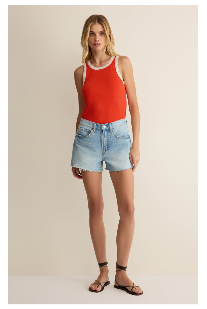 Z Supply: Clarke Rib Tank - Lychee-1- Tops-Z Supply-Usher & Co - Women's Boutique Located in Atoka, OK and Durant, OK