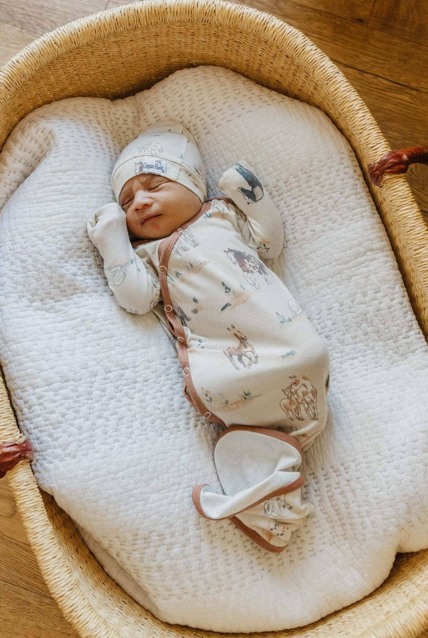 Copper Pearl: Newborn Knotted Gown - Montana-12- Baby/Kids/Men-Copper Pearl-Usher & Co - Women's Boutique Located in Atoka, OK and Durant, OK
