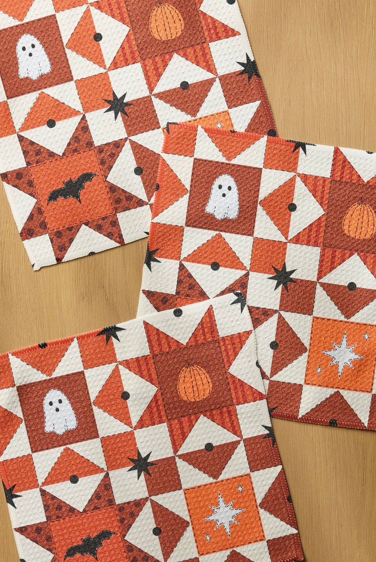 Quilt Work Dishcloth Set - Halloween 2026-Kitchen Textiles-Geometry-Usher & Co - Women's Boutique Located in Atoka, OK and Durant, OK
