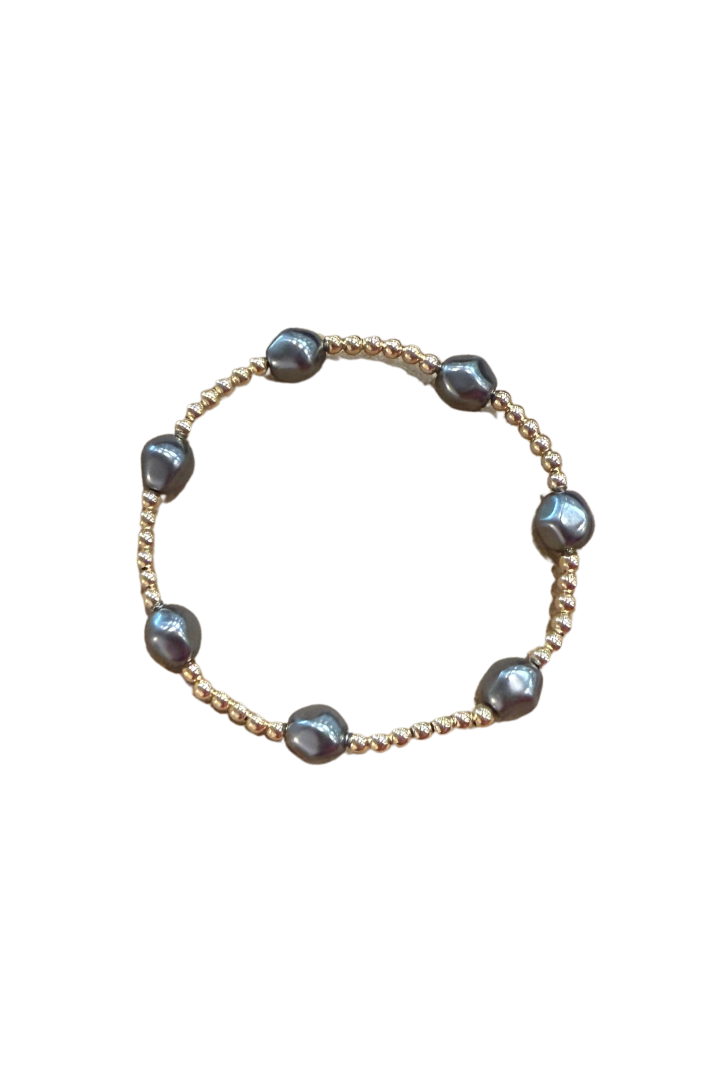 enewton: Admire Gold 3mm Bracelet-Pearl Dark Gray-7- Jewelry-ENEWTON-Usher & Co - Women's Boutique Located in Atoka, OK and Durant, OK