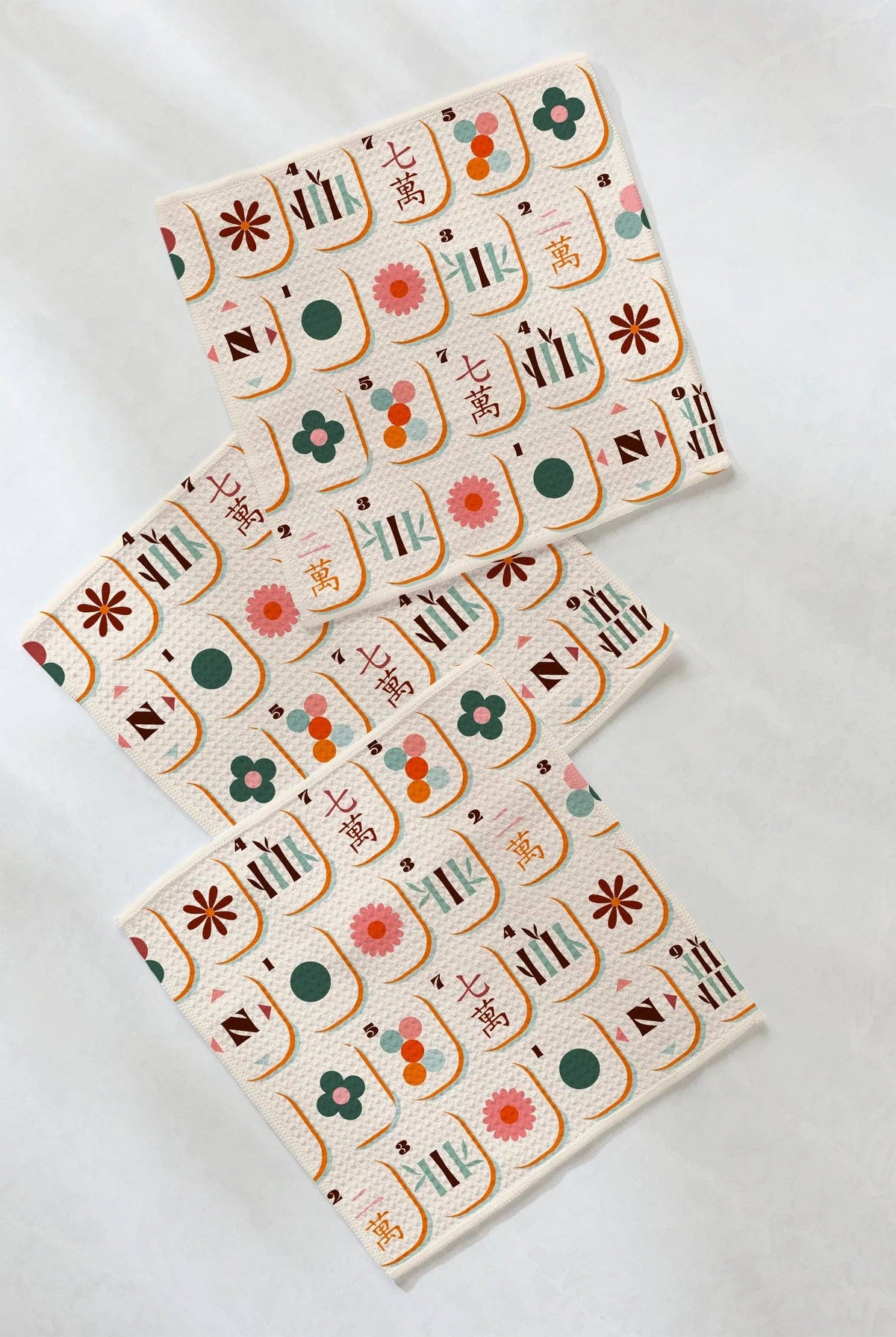 Cypress Tile Toss Dishcloth Set - Mahjong-Kitchen Textiles-Geometry-Usher & Co - Women's Boutique Located in Atoka, OK and Durant, OK
