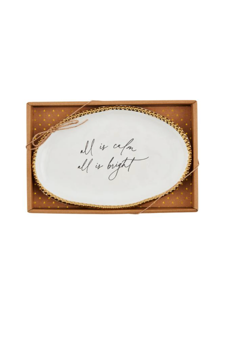 All Is Calm Plate-11- Gift/Home-MUD PIE-Usher & Co - Women's Boutique Located in Atoka, OK and Durant, OK