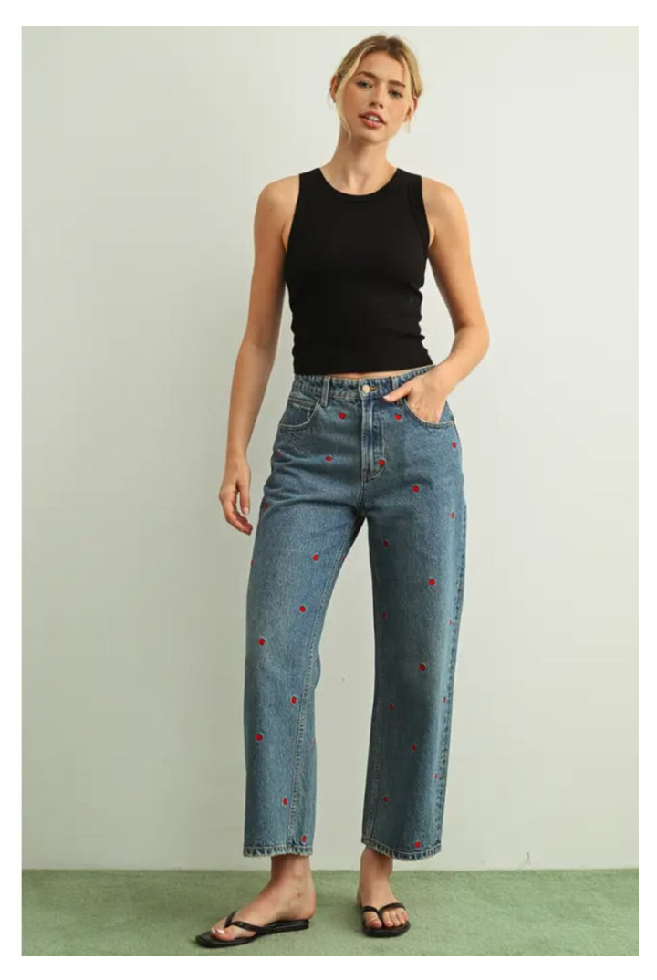 Apple of my Eye Jeans-5- Denim-Miou Muse-Usher & Co - Women's Boutique Located in Atoka, OK and Durant, OK