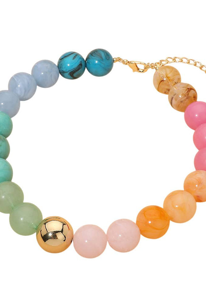 Gum Ball Beaded Necklace-7- Jewelry-Sensibling Corp.-Usher & Co - Women's Boutique Located in Atoka, OK and Durant, OK