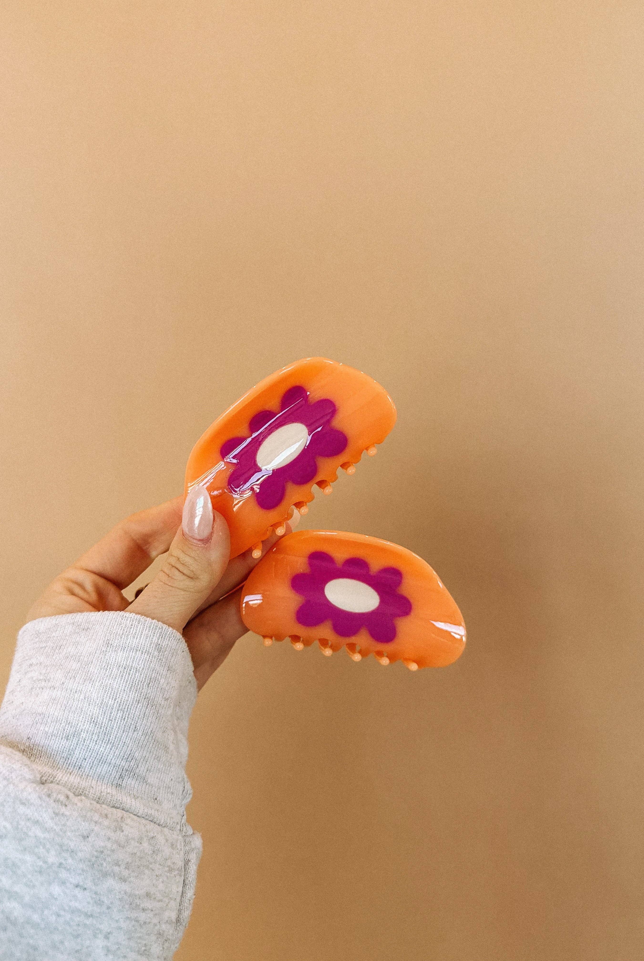 Peachy Flower Hair Clip-8- Accessory-ETTA & EAST-Usher & Co - Women's Boutique Located in Atoka, OK and Durant, OK