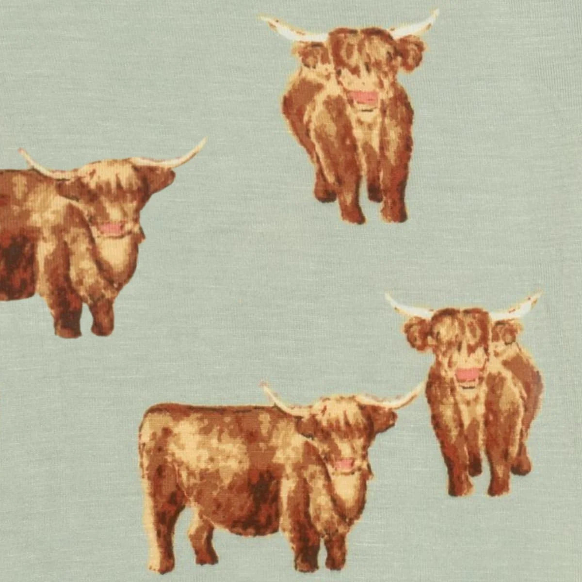 Bamboo Footed Romper-Highland Cow-12- Baby/Kids/Men-Milkbarn-Usher & Co - Women's Boutique Located in Atoka, OK and Durant, OK
