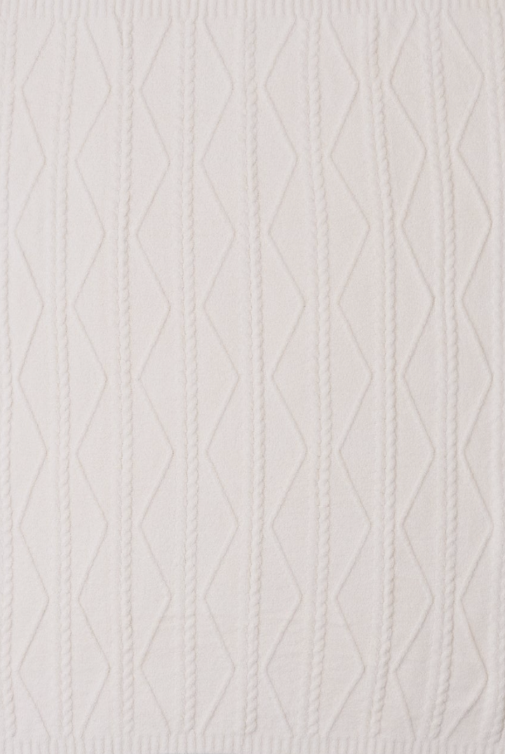 Barefoot Dreams: Cozy Chic Fisherman Cable Throw-Cream-11- Gift/Home-Barefoot Dreams-Usher & Co - Women's Boutique Located in Atoka, OK and Durant, OK