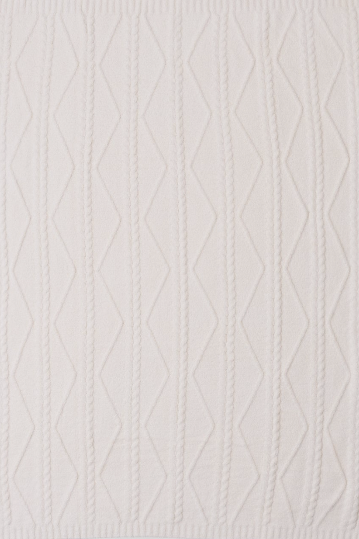 Barefoot Dreams: Cozy Chic Fisherman Cable Throw-Cream-11- Gift/Home-Barefoot Dreams-Usher & Co - Women's Boutique Located in Atoka, OK and Durant, OK