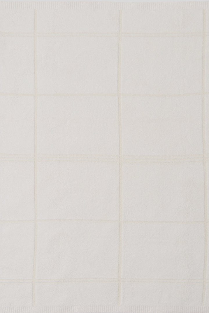 Barefoot Dreams: Cozy Chic Tonal Plaid Throw-Cream-11- Gift/Home-Barefoot Dreams-Usher & Co - Women's Boutique Located in Atoka, OK and Durant, OK