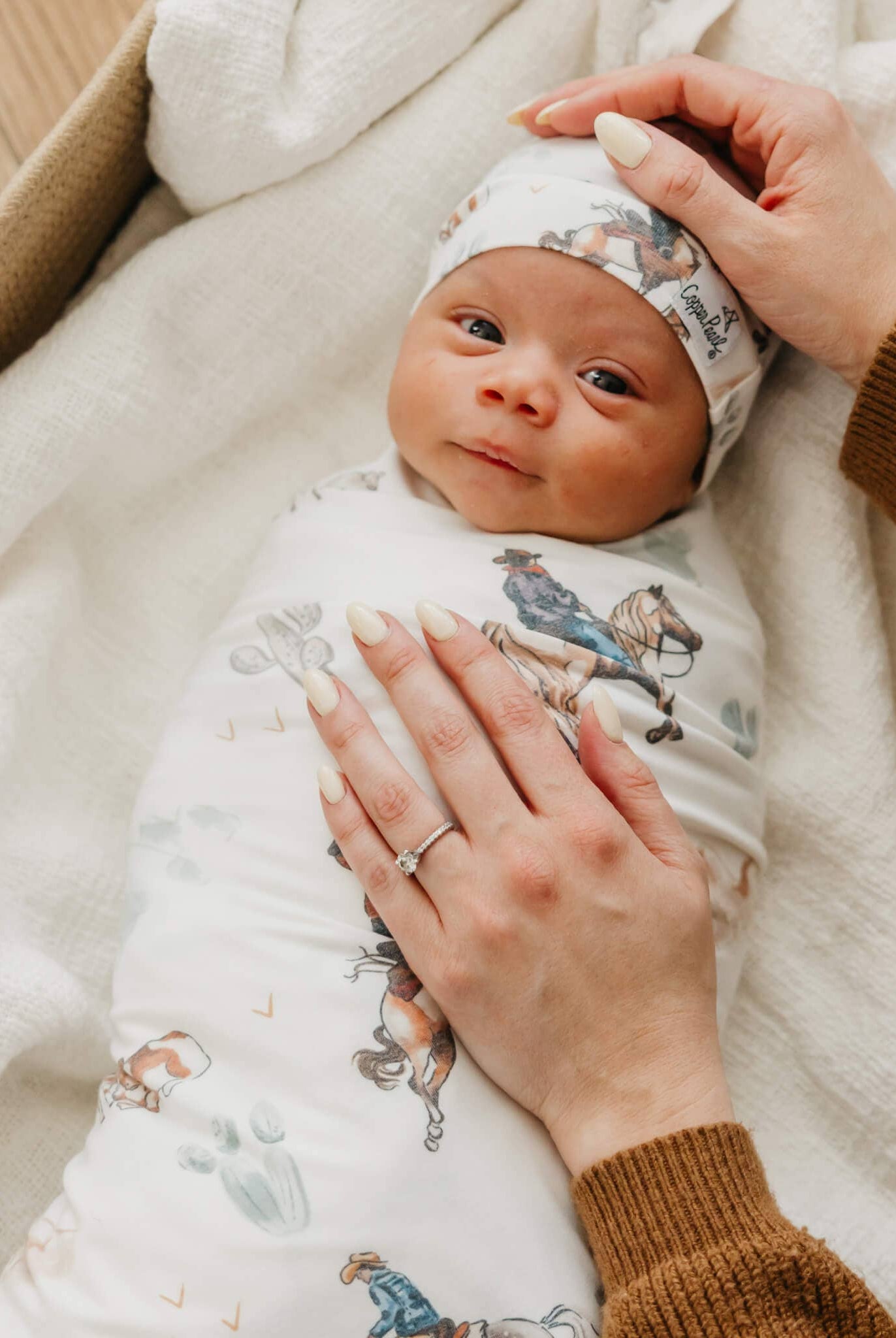 Copper Pearl: Knit Swaddle Blanket - Boone-12- Baby/Kids/Men-Copper Pearl-Usher & Co - Women's Boutique Located in Atoka, OK and Durant, OK