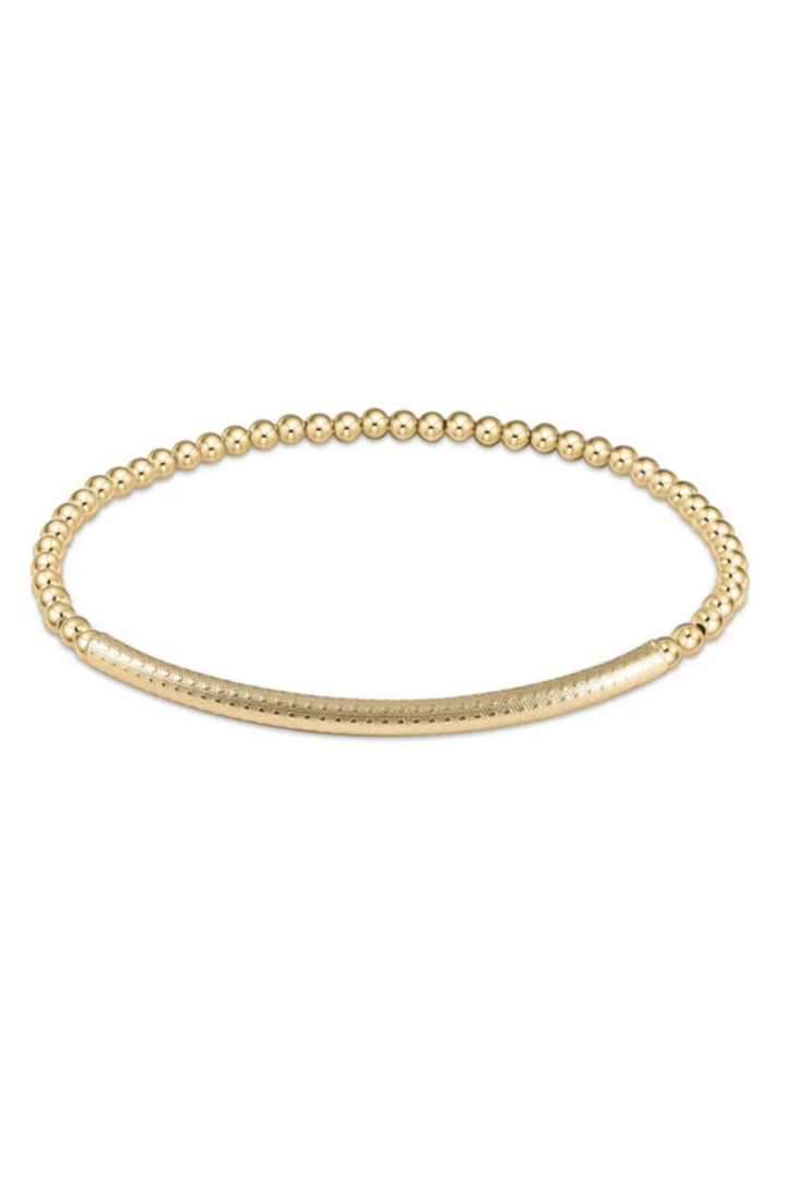enewton: Classic Gold 3mm Bracelet-Bliss Bar Textured-7- Jewelry-ENEWTON-Usher & Co - Women's Boutique Located in Atoka, OK and Durant, OK