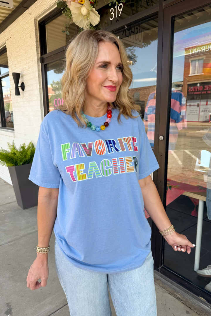 Favorite Teacher Tee-1- Tops-Etta + East-Usher & Co - Women's Boutique Located in Atoka, OK and Durant, OK