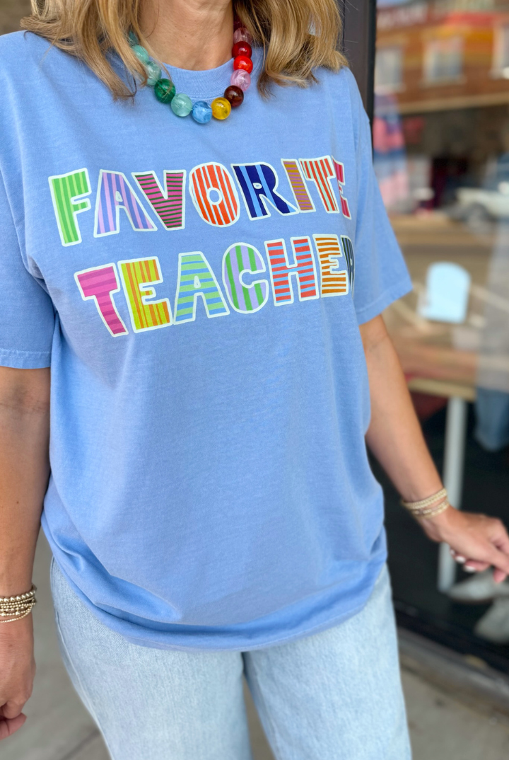 Favorite Teacher Tee-1- Tops-Etta + East-Usher & Co - Women's Boutique Located in Atoka, OK and Durant, OK