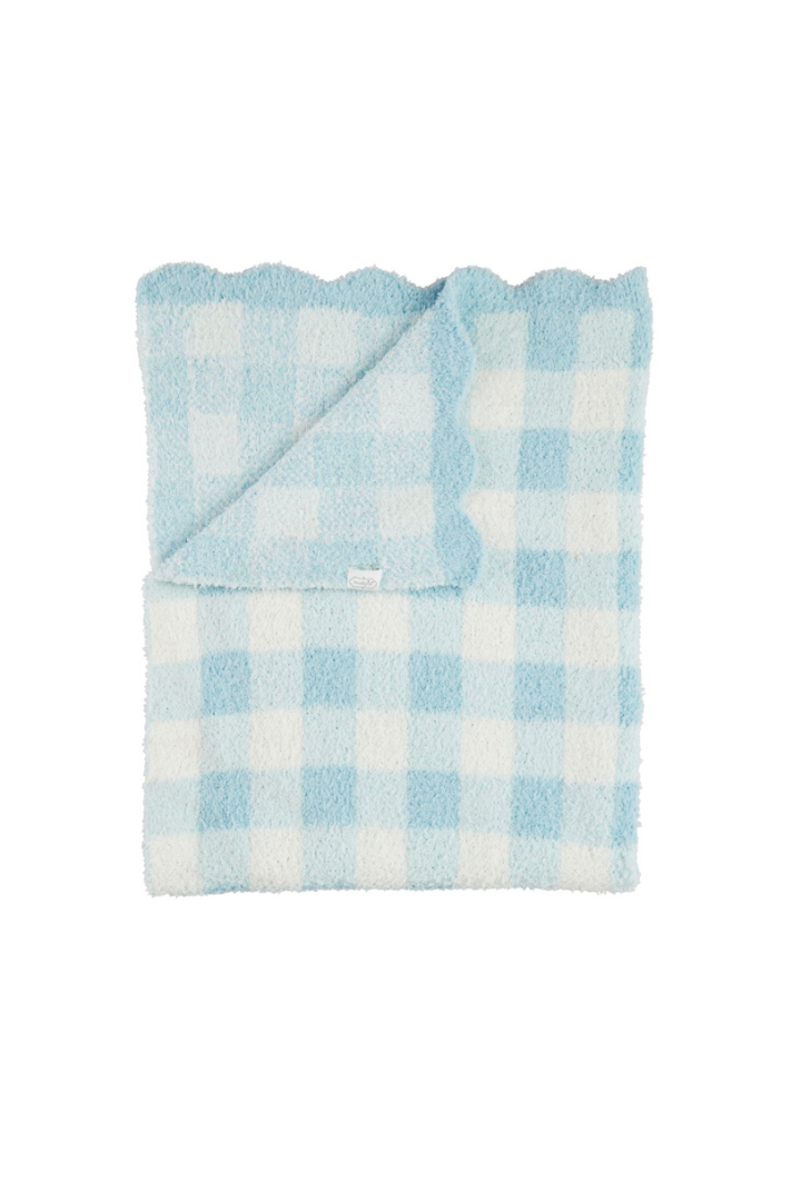 Gingham Chenille Blanket-Blue-12- Baby/Kids/Men-MUD PIE-Usher & Co - Women's Boutique Located in Atoka, OK and Durant, OK
