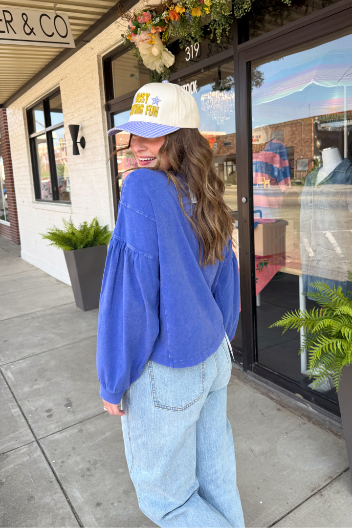 Azura Top-Cobalt-1- Tops-HYFVE-Usher & Co - Women's Boutique Located in Atoka, OK and Durant, OK