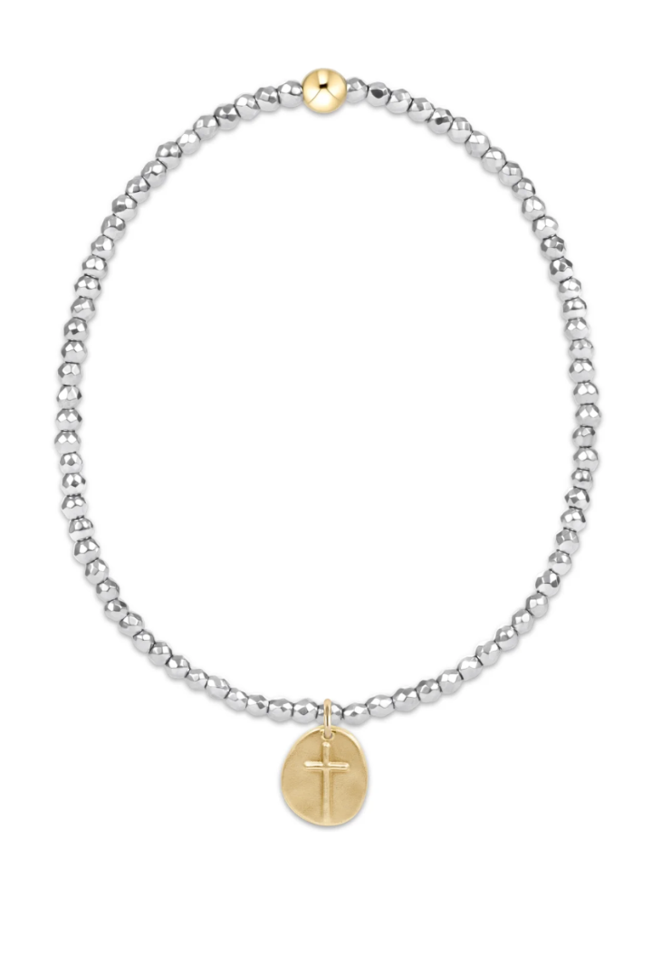 enewton: Bright Silver Faceted Hematite 2 mm Bracelet-Inspire Small Gold Charm-7- Jewelry-ENEWTON-Usher & Co - Women's Boutique Located in Atoka, OK and Durant, OK