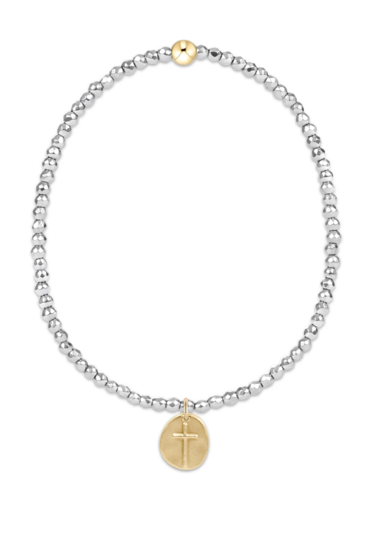 enewton: Bright Silver Faceted Hematite 2 mm Bracelet-Inspire Small Gold Charm-7- Jewelry-ENEWTON-Usher & Co - Women's Boutique Located in Atoka, OK and Durant, OK