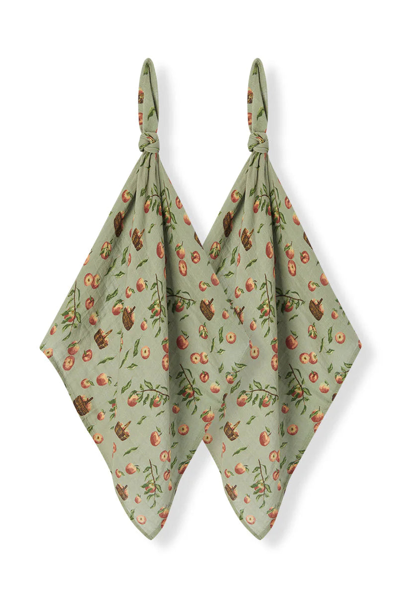 Organic Cotton Burp Cloth Set-Apple Orchard-12- Baby/Kids/Men-Milkbarn-Usher & Co - Women's Boutique Located in Atoka, OK and Durant, OK