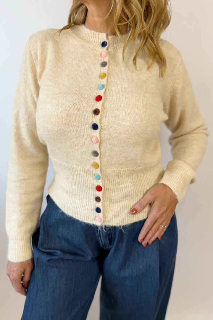 Buttons Cardigan-1- Tops-USHER & CO -Usher & Co - Women's Boutique Located in Atoka, OK and Durant, OK