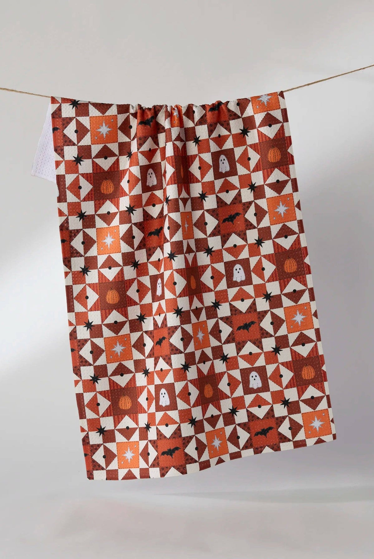 Quilt Work Tea Towel - Halloween 2026-Kitchen Textiles-Geometry-Usher & Co - Women's Boutique Located in Atoka, OK and Durant, OK