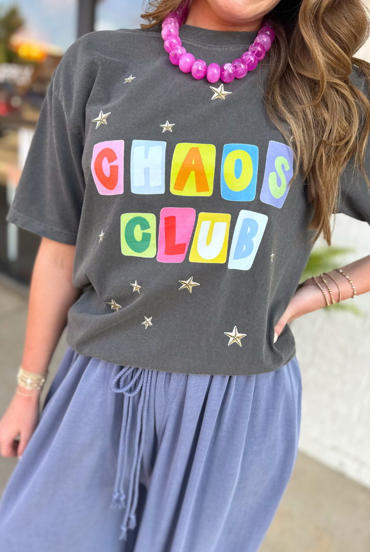 Chaos Club Tee-1- Tops-Etta + East-Usher & Co - Women's Boutique Located in Atoka, OK and Durant, OK