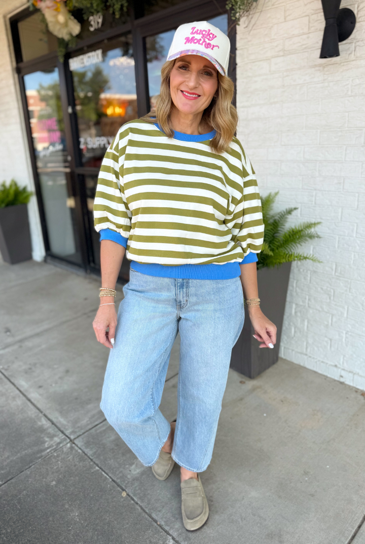 Circa Stripe Top-1- Tops-Glam-Usher & Co - Women's Boutique Located in Atoka, OK and Durant, OK