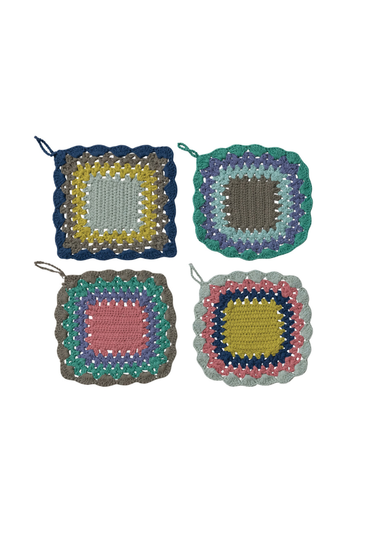 Crochet Granny Pot Holder-11- Gift/Home-CREATIVE CO-OP-Usher & Co - Women's Boutique Located in Atoka, OK and Durant, OK