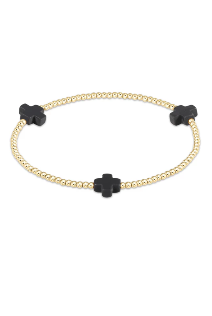 enewton: Signature Cross Small Gold Bracelet -2mm-7- Jewelry-ENEWTON-Usher & Co - Women's Boutique Located in Atoka, OK and Durant, OK