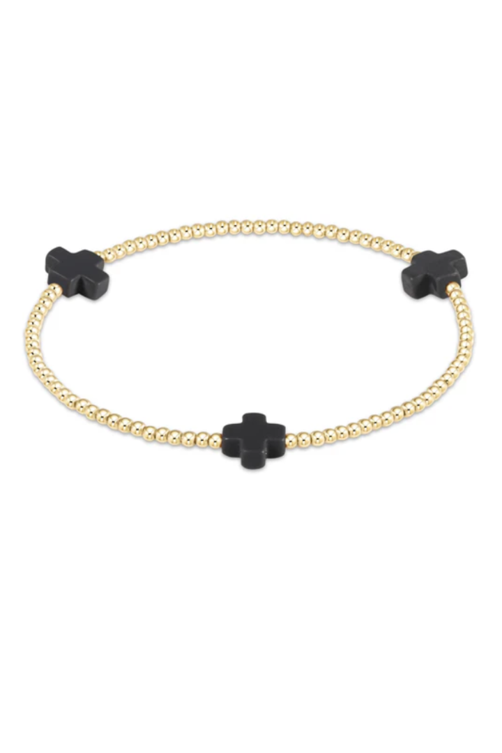 enewton: Signature Cross Small Gold Bracelet -2mm-7- Jewelry-ENEWTON-Usher & Co - Women's Boutique Located in Atoka, OK and Durant, OK