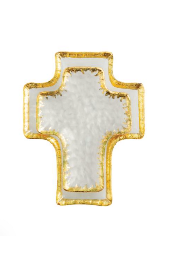Glass Cross Tidbit Tray-11- Gift/Home-MUD PIE-Usher & Co - Women's Boutique Located in Atoka, OK and Durant, OK