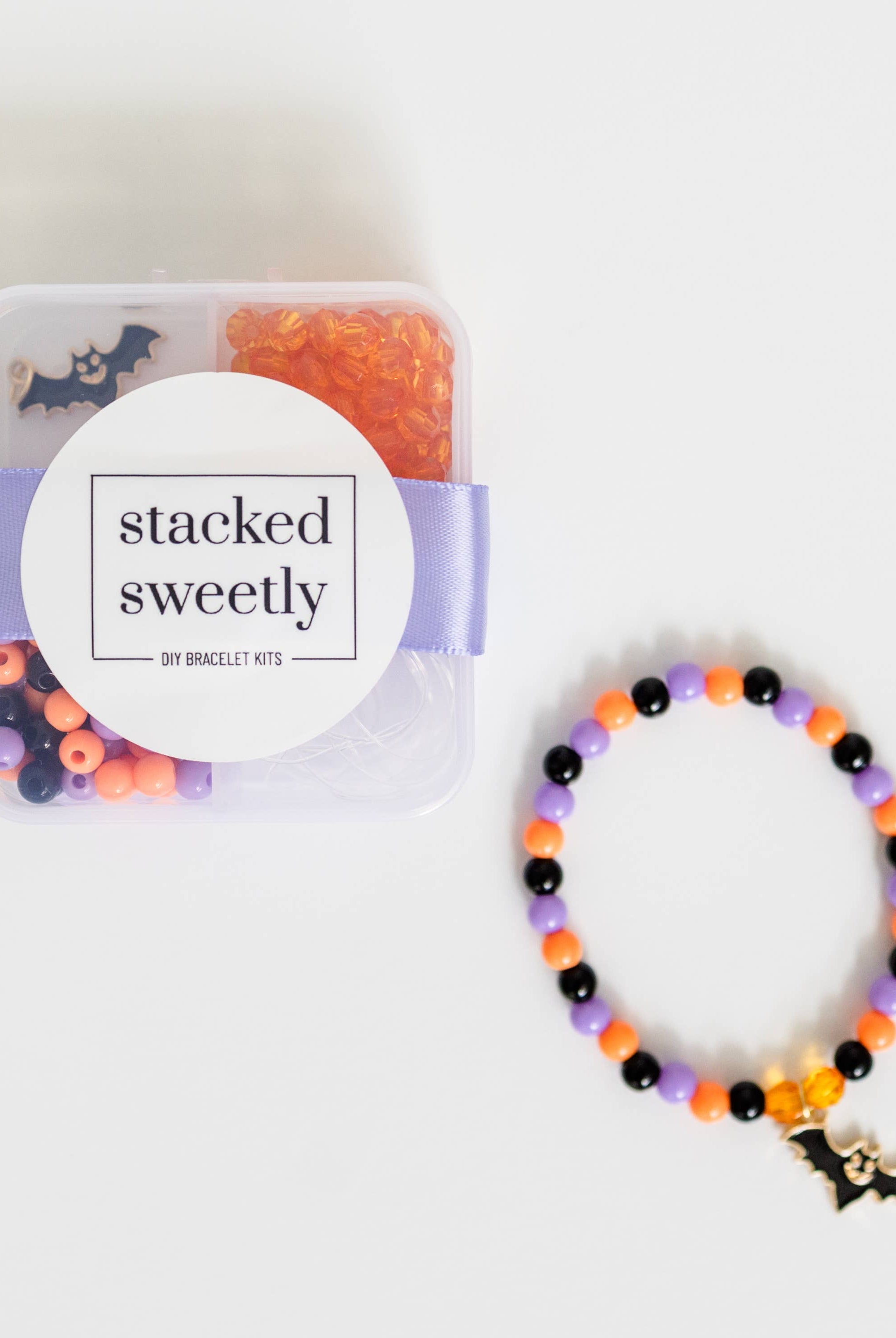 Halloween Craft Mini Stretchy Bracelet Kit Bat-11- Gift/Home-Stacked Sweetly-Usher & Co - Women's Boutique Located in Atoka, OK and Durant, OK