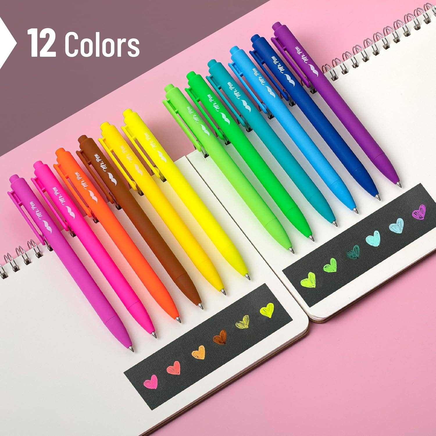 Cute 12-Pack Retractable Gel Pens with Colored Ink-11- Gift/Home-Mr. Pen-Usher & Co - Women's Boutique Located in Atoka, OK and Durant, OK