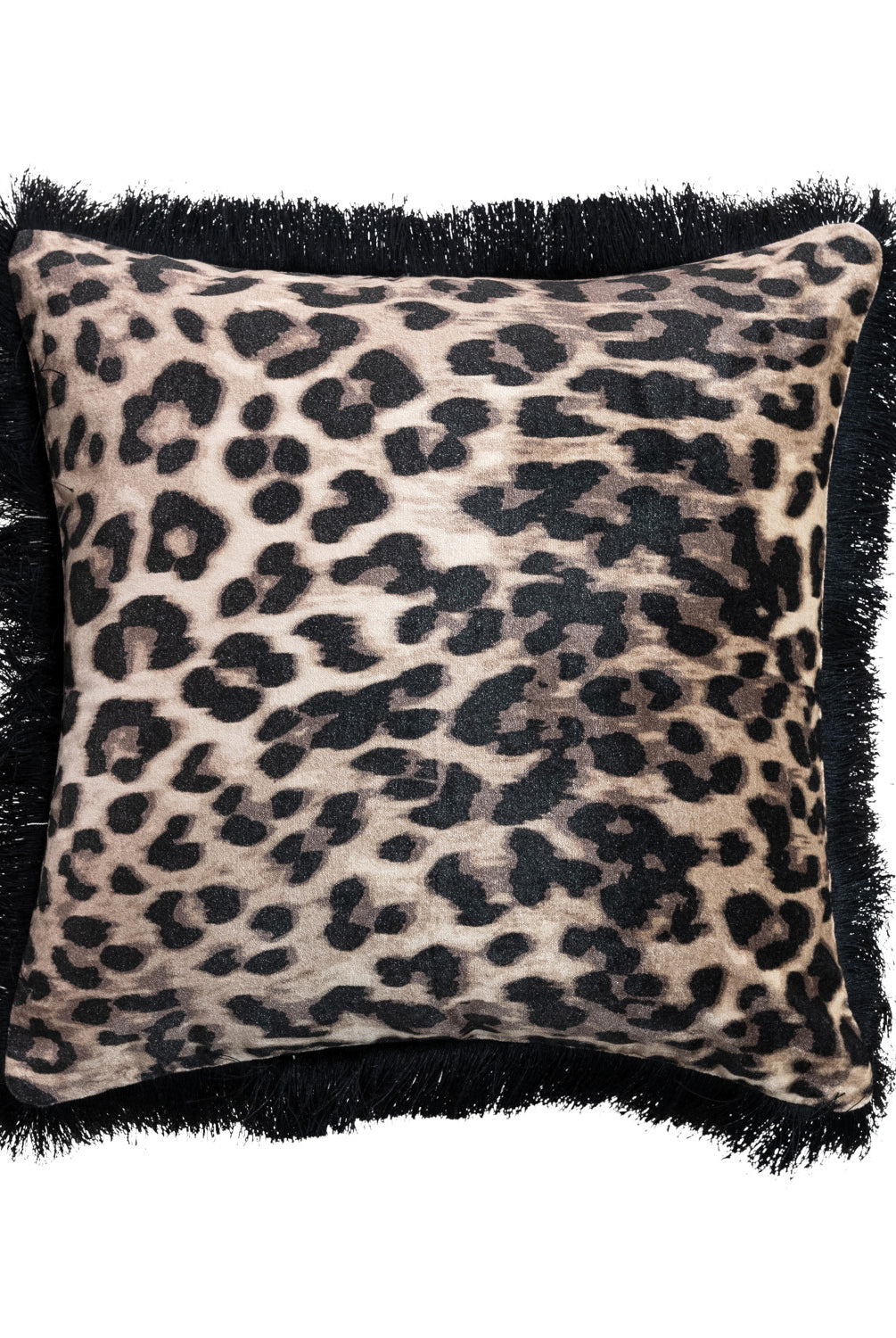 Velvet Leopard Pillow w/ Fringe-11- Gift/Home-CREATIVE CO-OP-Usher & Co - Women's Boutique Located in Atoka, OK and Durant, OK