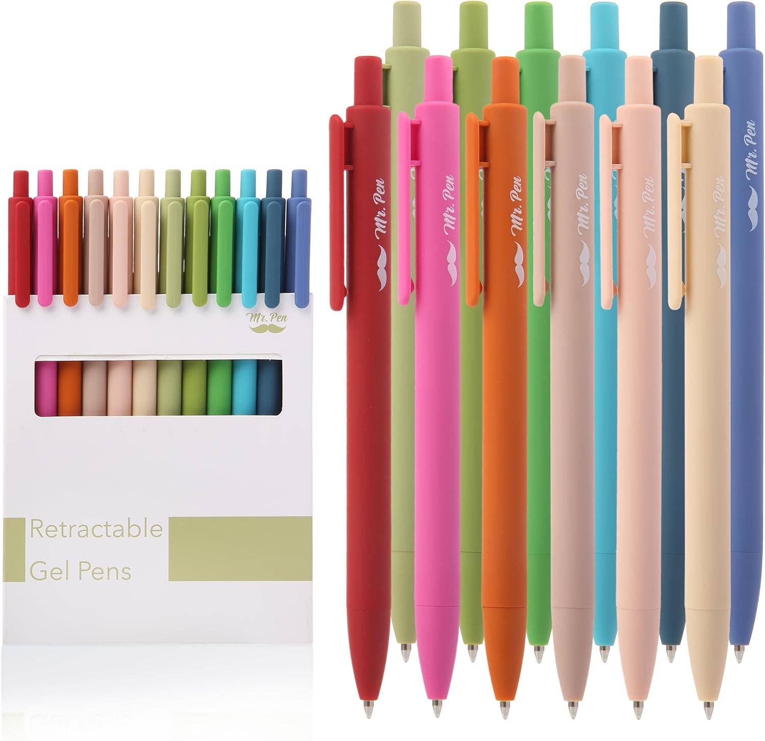 Cute 12-Pack Retractable Gel Pens with Colored Ink-11- Gift/Home-Mr. Pen-Usher & Co - Women's Boutique Located in Atoka, OK and Durant, OK