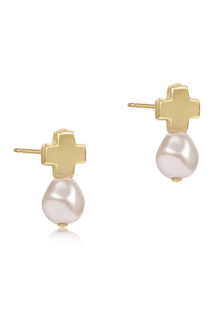 enewton: Signature Cross Gold Stud-7- Jewelry-ENEWTON-Usher & Co - Women's Boutique Located in Atoka, OK and Durant, OK