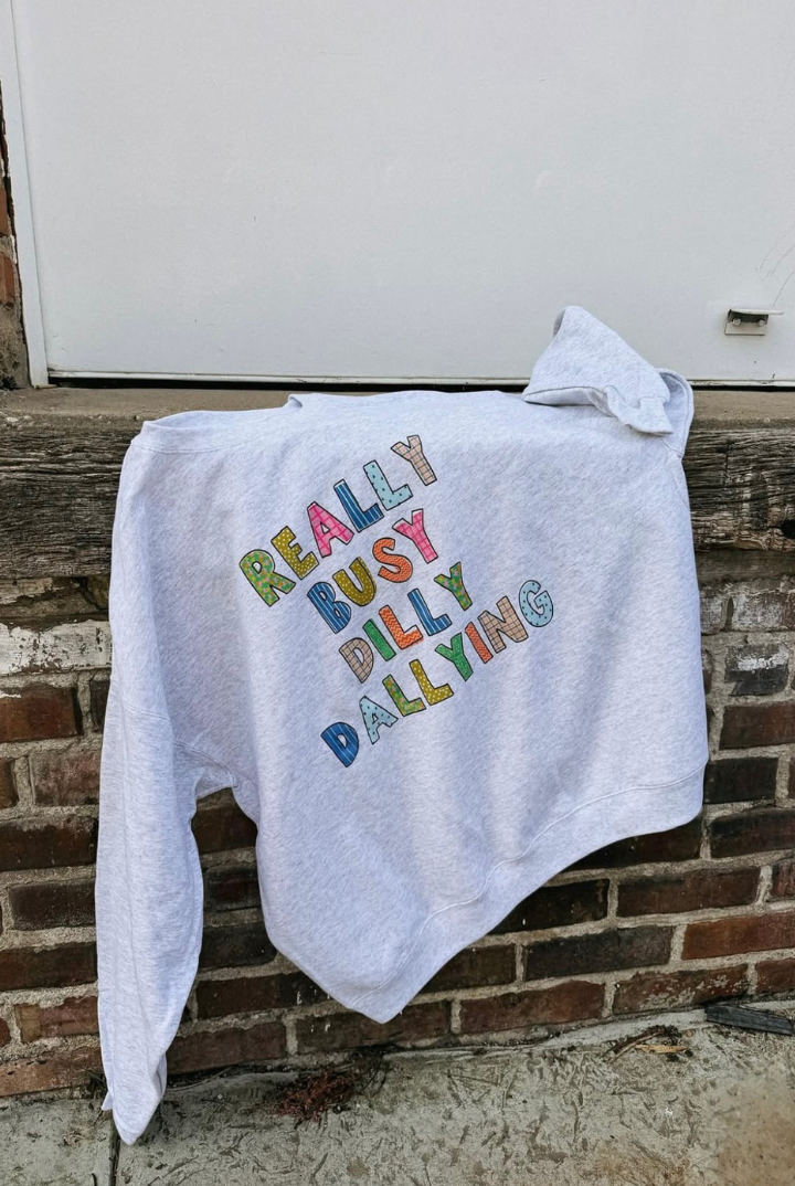 Dilly Dallying Sweatshirt-1- Tops-Etta + East-Usher & Co - Women's Boutique Located in Atoka, OK and Durant, OK
