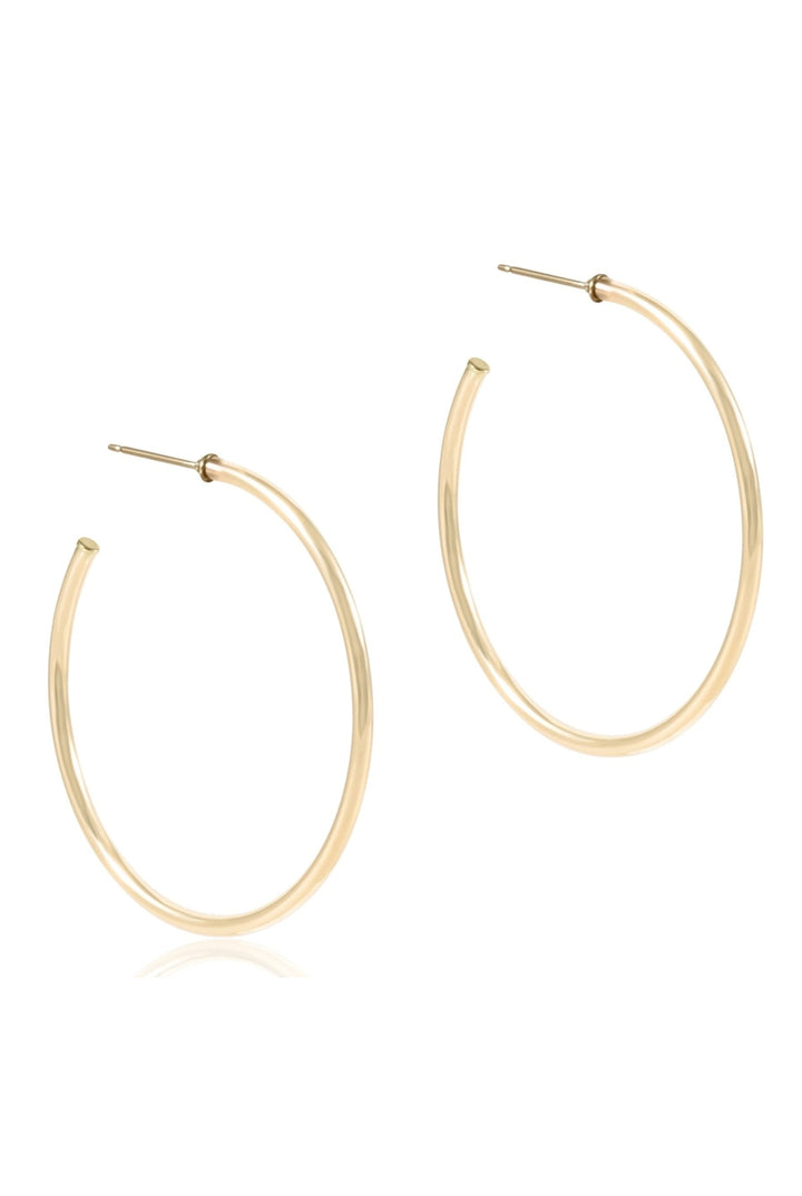 Enewton: Round Gold 1.75" Post Hoop - 2MM Smooth - Gold-7- Jewelry-Enewton-Usher & Co - Women's Boutique Located in Atoka, OK and Durant, OK