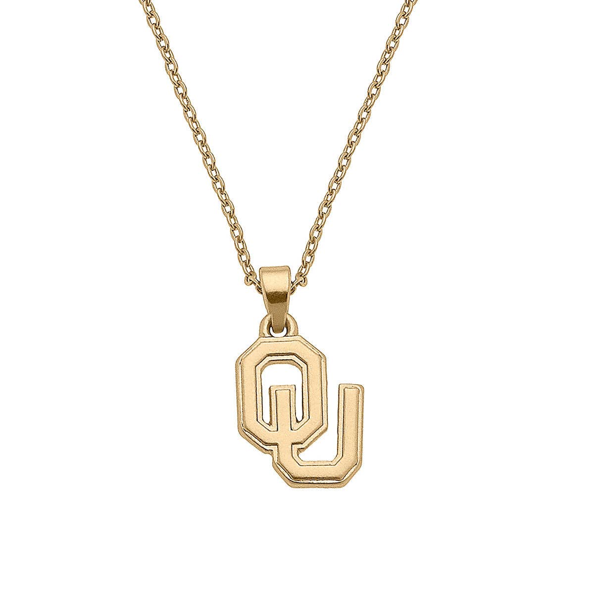 Oklahoma Sooners 24K Gold Plated Pendant Necklace-7- Jewelry-Canvas Style-Usher & Co - Women's Boutique Located in Atoka, OK and Durant, OK