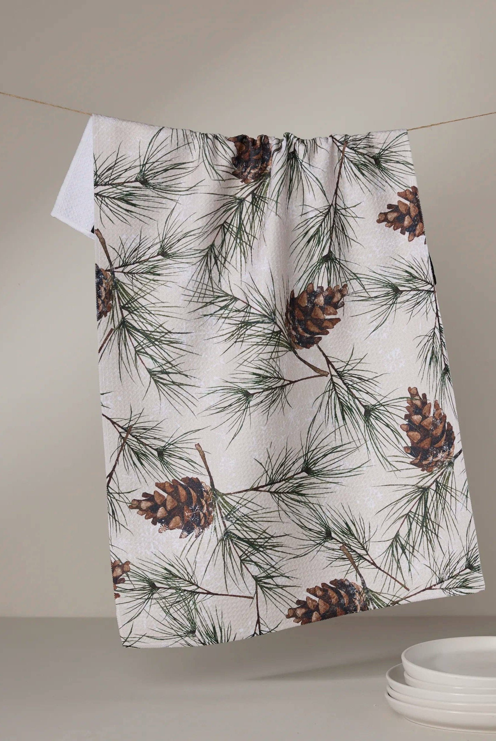 GEOMETRY: Evergreen Frost Tea Towel-11- Gift/Home-Geometry-Usher & Co - Women's Boutique Located in Atoka, OK and Durant, OK