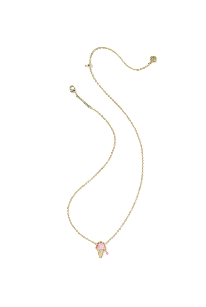 Kendra Scott: Ice Cream Necklace - Gold Pastel Pink Mother of Pearl-7- Jewelry-Kendra Scott-Usher & Co - Women's Boutique Located in Atoka, OK and Durant, OK