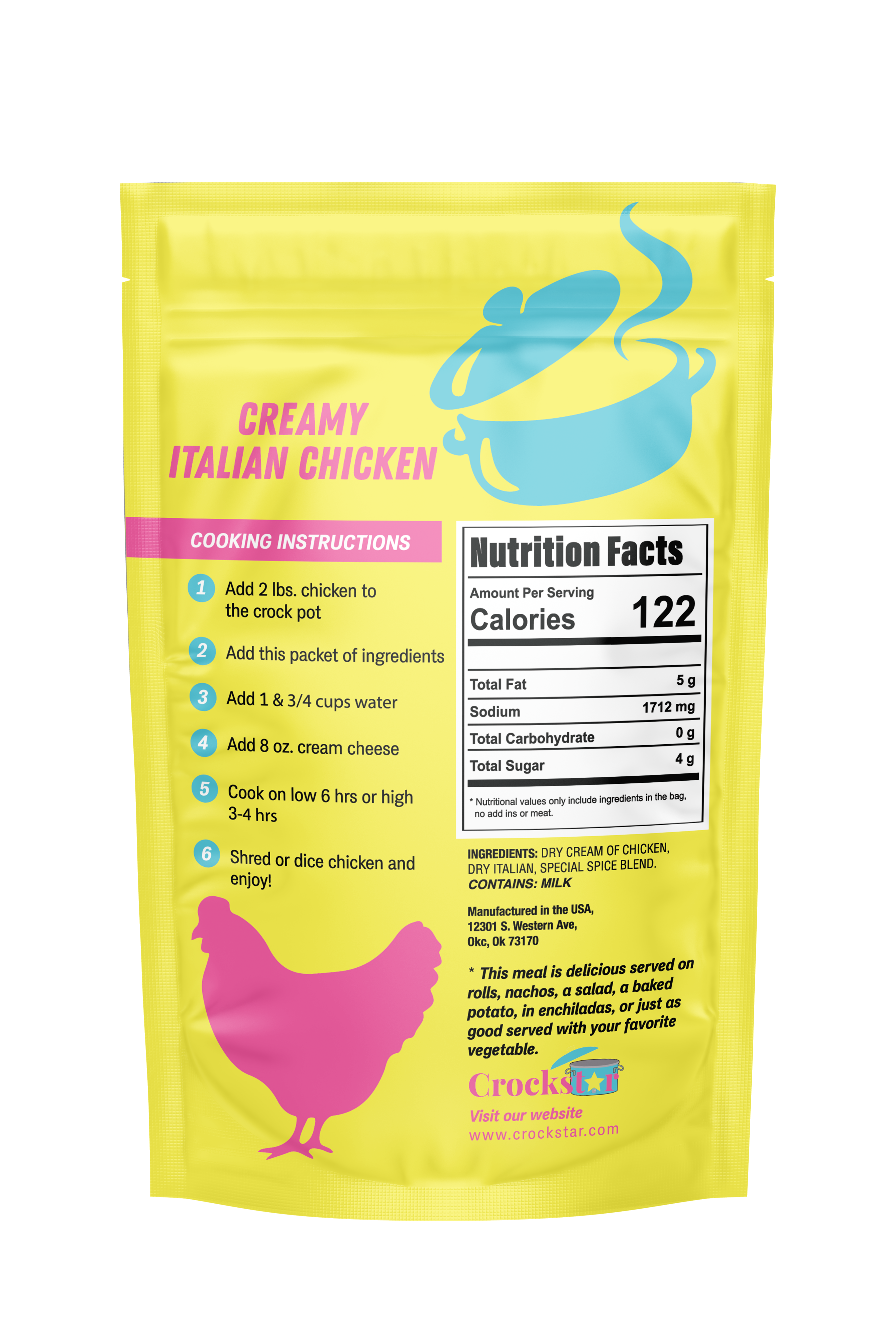 Creamy Italian Chicken-11- Gift/Home-Crockstar Dinner Club-Usher & Co - Women's Boutique Located in Atoka, OK and Durant, OK